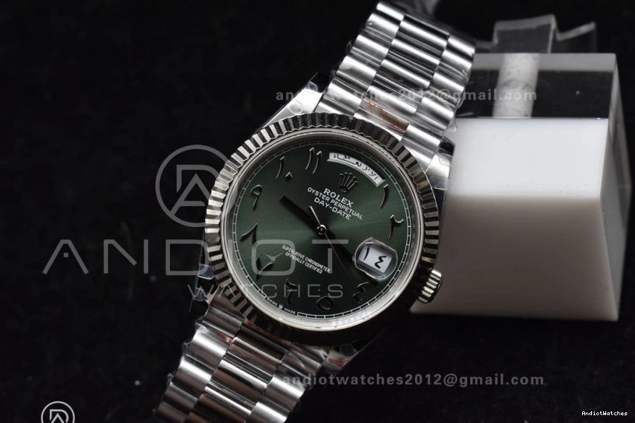 Steel SS President 722 904L V3 UrbanStyle Weight) 40 VR3255 Green DayDate Arabic JDF Dial on (Gain Bracelet 0718